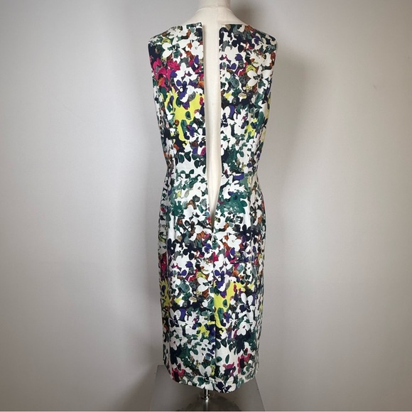 Ann Taylor Floral Sleeveless Cotton Sheath Dress Midi Length Women’s Size 6T - Picture 5 of 11